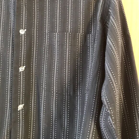 Linea Dome black/ white stitch stripe button shirt - Picture 3 of 8
